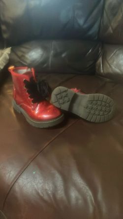 Red Sparkly Zip Up Boots 11c