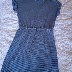 Navy And White Stripes Ladies Dress