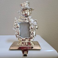 Mantle stocking holders with picture frame