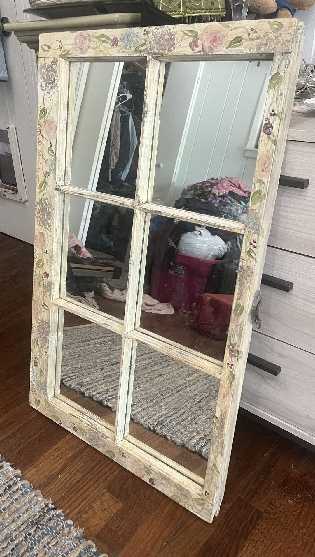 HAND PAINTED WINDOW MIRROR 