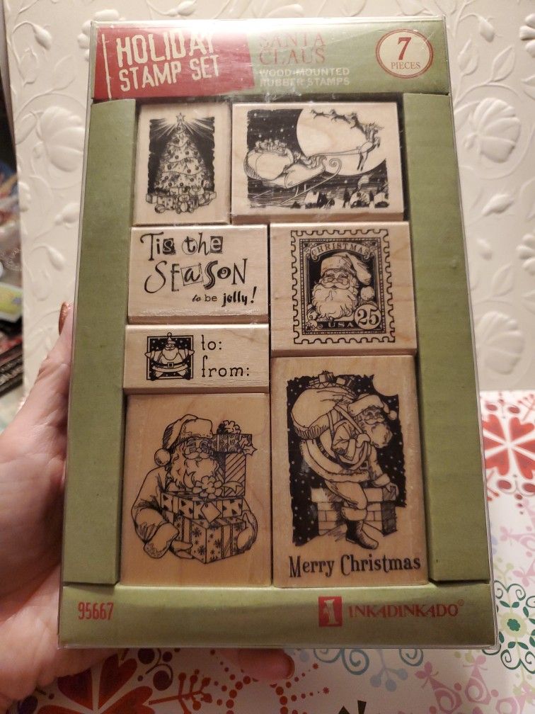 Santa Christmas Rubber Stamp Set