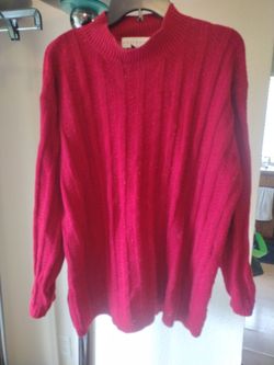 Partners Red Knit Pullover Sweater