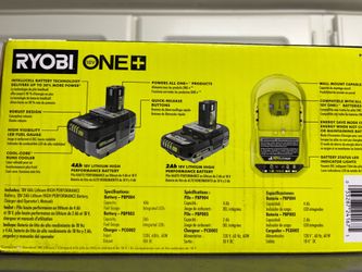 Ryobi combo set charger with 4ah battery and 2Ah