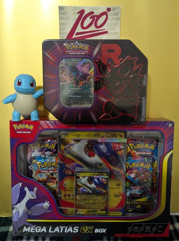 Pokemon Latias Ex box & Team rocket tin Nidoking Bundle