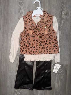 Girls 3-Piece Leopard Print Outfit Set