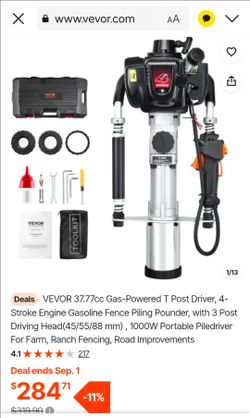 VEVOR Gas-Powered T Post Driver 4-Stroke
