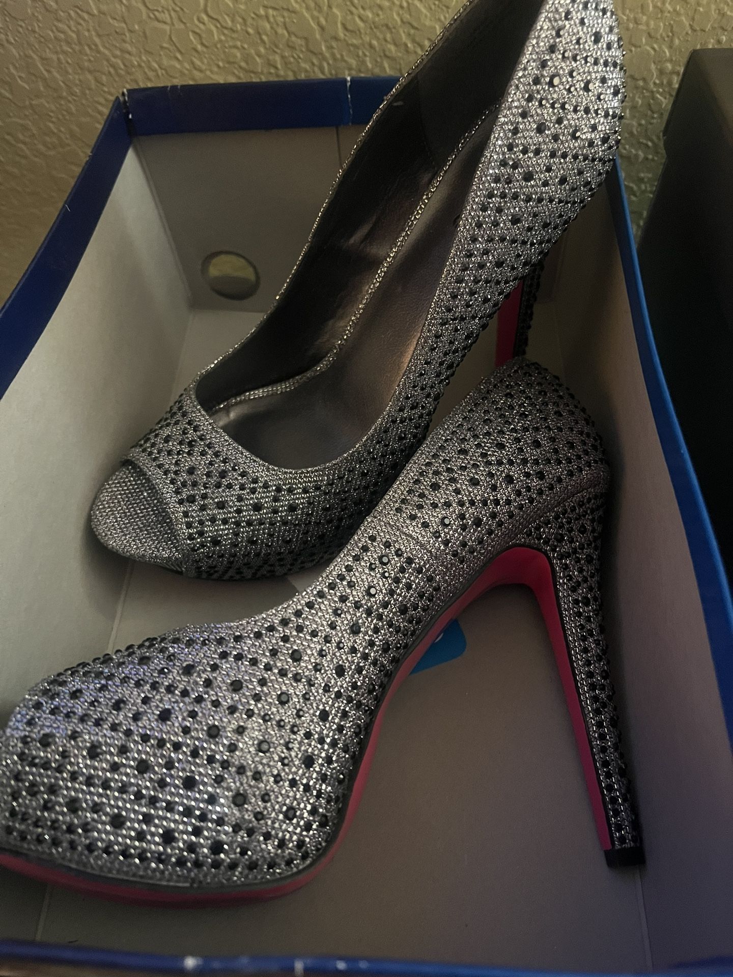 Silver with Black Studs Heels
