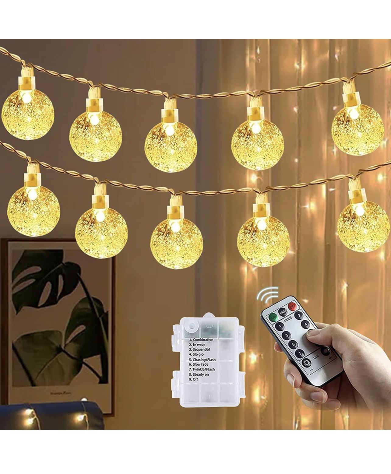 battery operated globe string lights