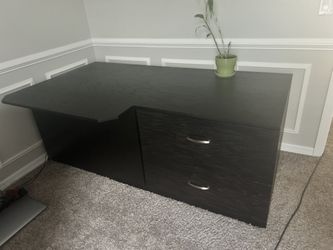 Wood Big Desk For Anything With A Lot Of Storage.