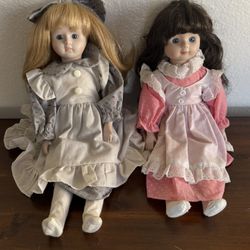 2 Porcelain Dolls