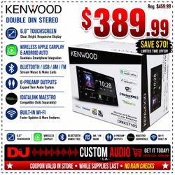 Kenwood Double Din Touchscreen Stereo Wireless Apple Carplay Android Auto WiFi Bluetooth iDatalink Maestro DMX5710S 🚨 Payment Options Available 🚨 No