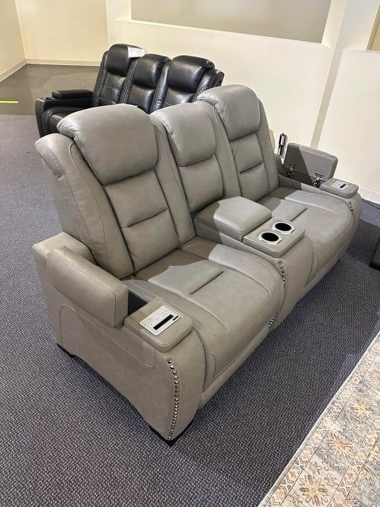 Color Options Power Reclining Leather Sofa, Power Reclining Leather Loveseat ⭐$39 Down Payment with Financing ⭐ 90 Days same as cash