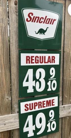 Sinclair Gasoline Advertising Large 3 Piece Aluminum sign