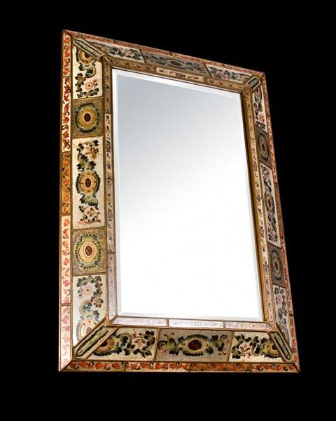Reverse-glass Hand-painted Framed Mirrors