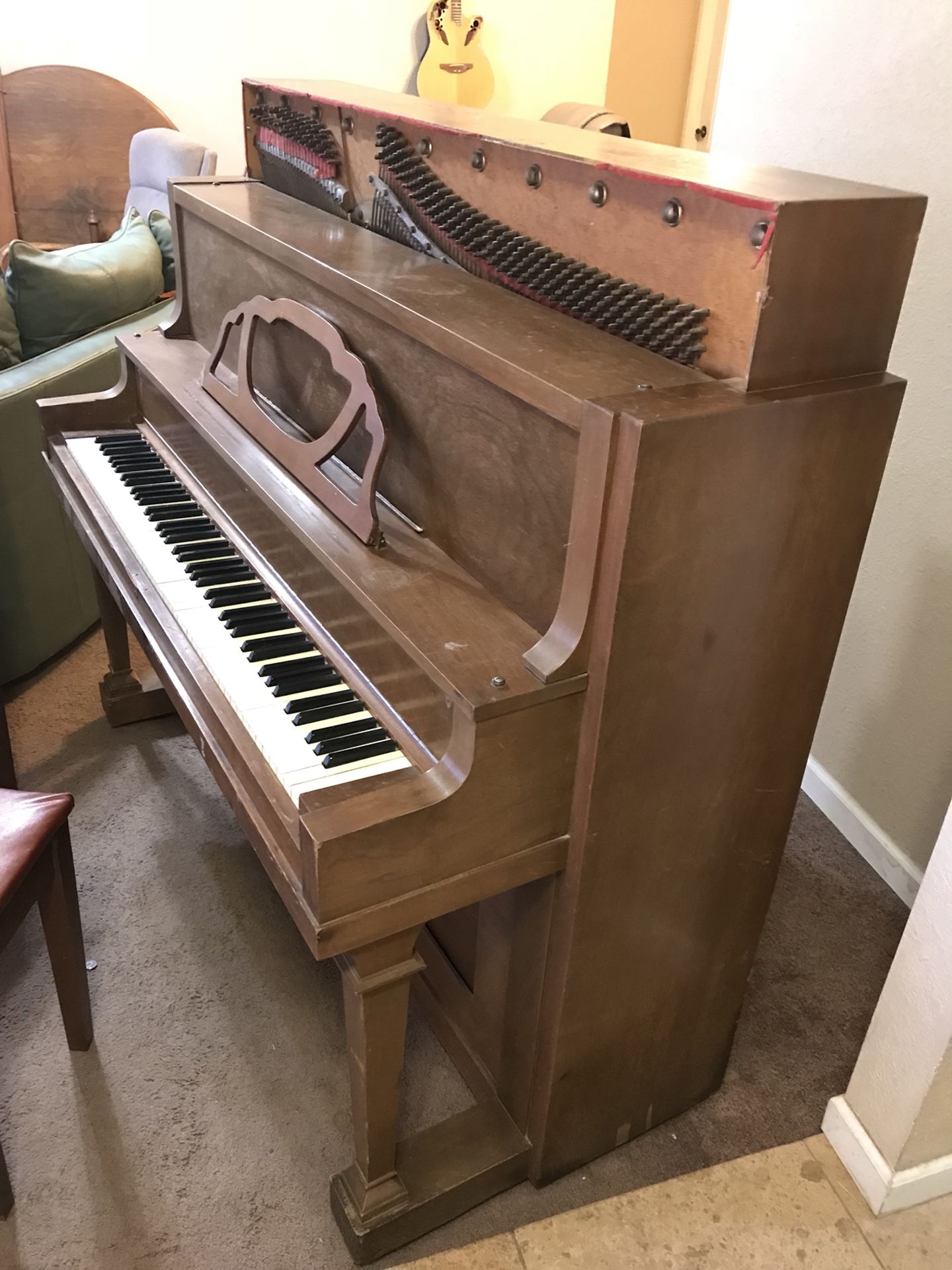 Antique Upright Piano by Raudenbush & Sons