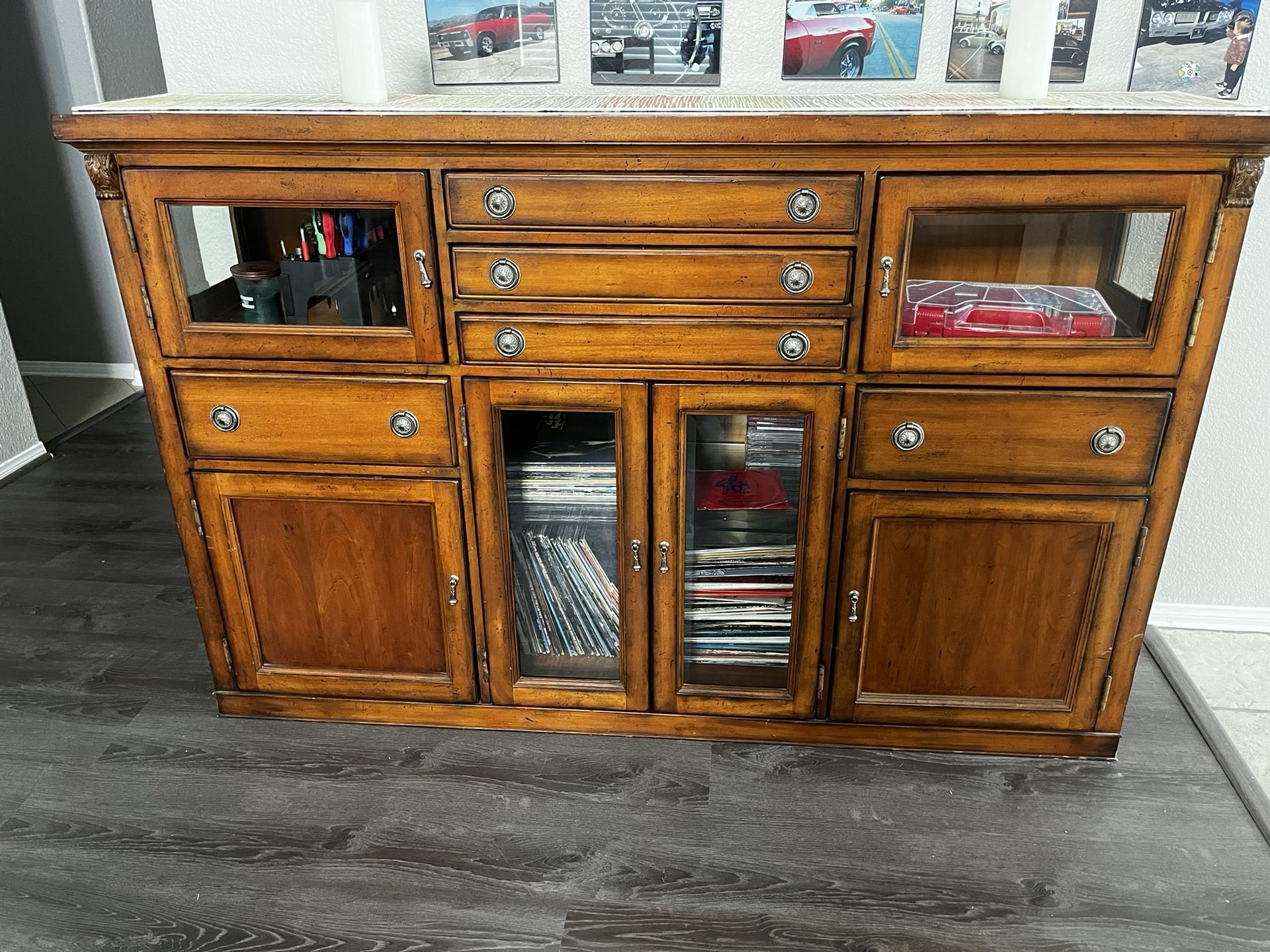 Antique Credenza/buffet Table Brown 