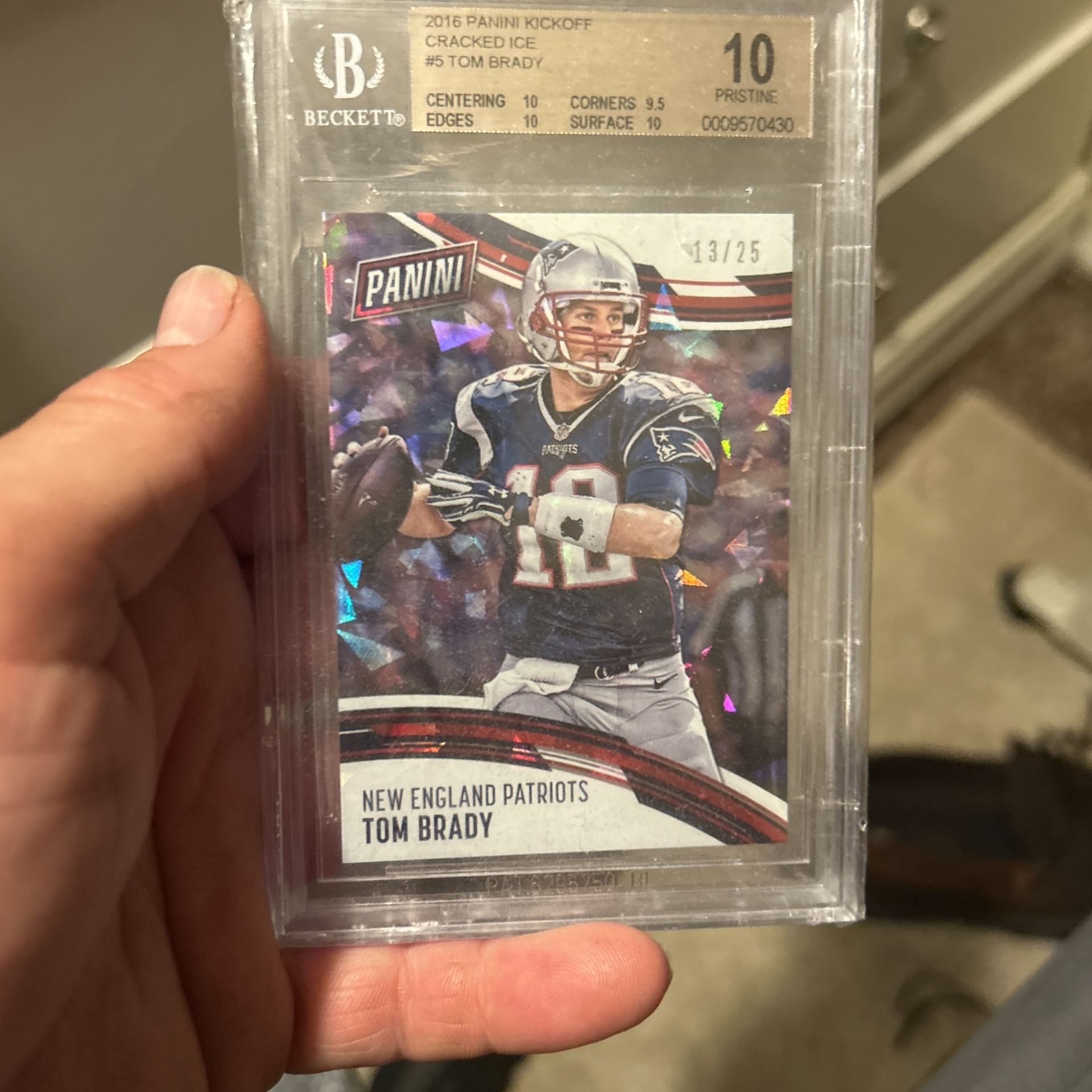 Tom Brady Cracked Ice /25 BGS 10