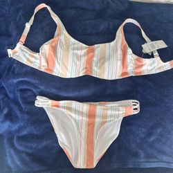 New Roxy Striped Bathing Suit