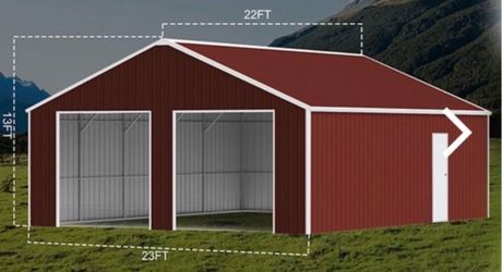 Double Garage Metal Shed