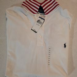 Ralph Lauren Polo White Red Blue Polo on Collar Size 2XLT