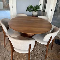 Design Dining Chairs and City furniture Walnut Table