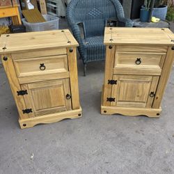 Set of 2 open box new, solid pine Nightstands 26.25"T x 21"W x 15.5"D read description for details 