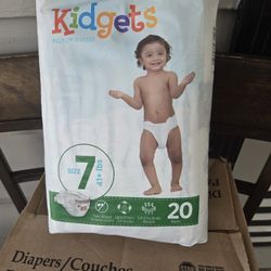 KIDGETS DIAPERS SIZE 7 80CT 4 SEALED PACKS OF 20 EA