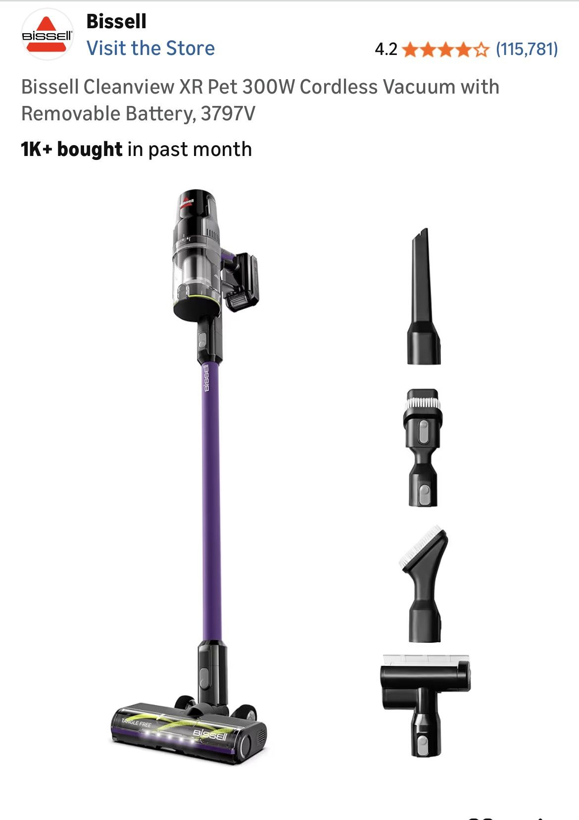 Bissell Stick Vacuum With Extra Large Battery