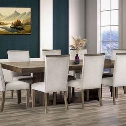 Dining Table + 8 Chair Set
