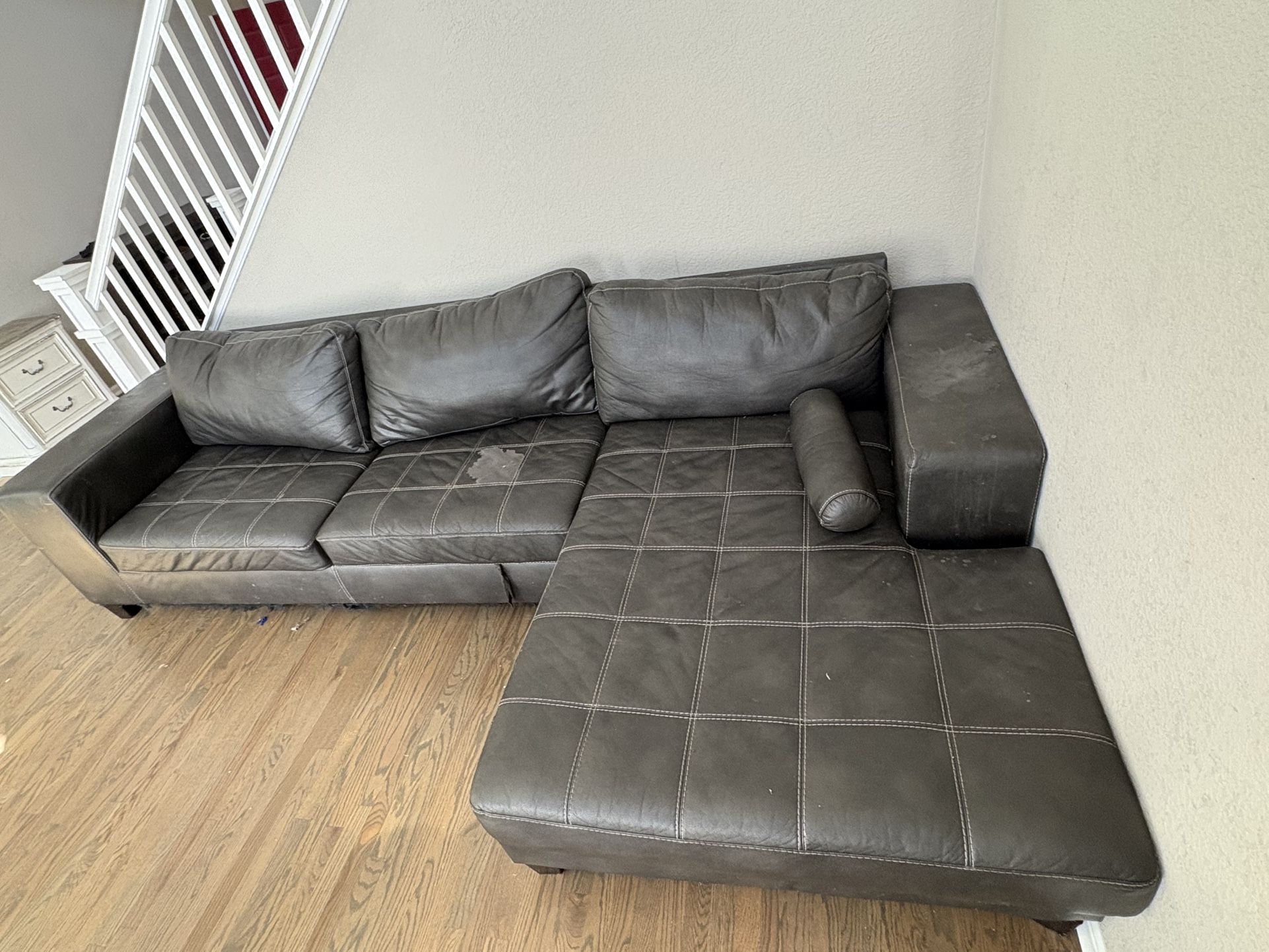 Black Leather Sectional
