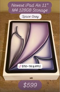 iPad Air 11-inch (M4) Wi-Fi 128GB Space Grey (Sealed box)