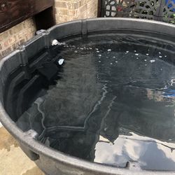 Rubber made 300 Gallon Stock Tank Turned Into Pool With Filter
