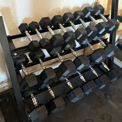 Rubber Dumbbell Set Pairs