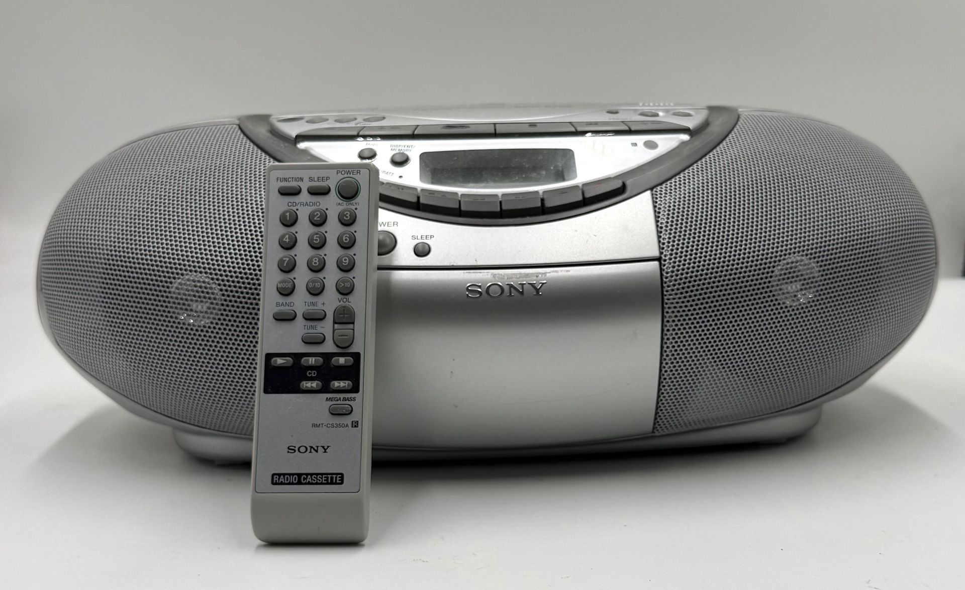 Sony CFD-S350 CD/Cassette Boombox with Remote Works Great