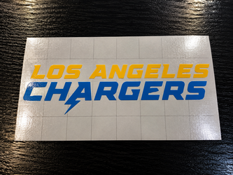 Los Angeles Chargers Vinyl Decal ⚡ Yellow & Light Blue – $15