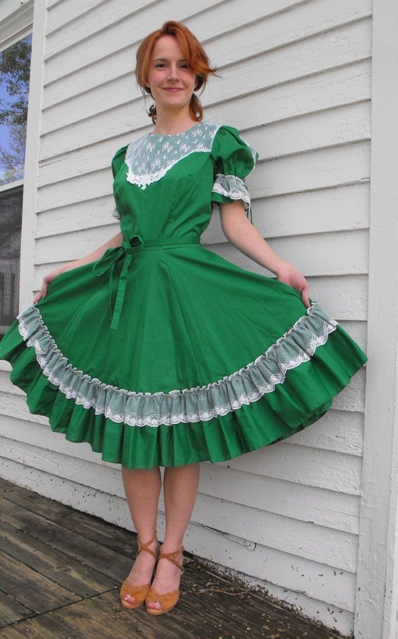 3 Piece Vintage 70'z Full Square Dance Outfit, Brand:  Partners Please- 