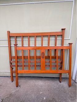 Antique 1930’s-40’s Solid Wood Bed Frame