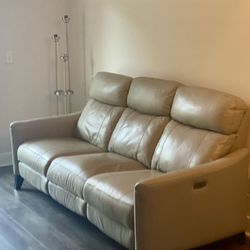 LEATHER POWER RECLINING SOFA 