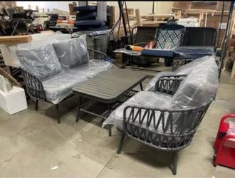 Assembled New 4-Piece Outdoor Patio Furniture Sets Garden Conversation Bistro Sets Chairs
