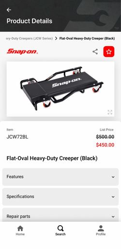 Snap on creeper
