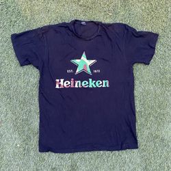 Vintage Camo Heineken Beer Shirt