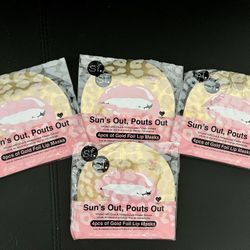 4-SFGlow Sun's Out, Pouts Out Gold Foil Leopard Pattern Lip Mask (4 Packs in each)