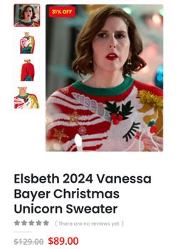 Ugly Unicorn Christmas Sweater Size Large 