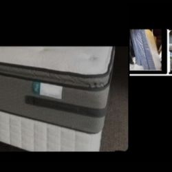 Queen size new thick pillow top bed can deliver 