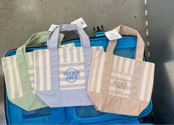 Title: Trader Joe's Striped Mini Canvas Tote, Summer 2026 Limited Edition,