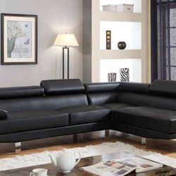 NEW SECTIONAL LEATHER COUCHES BLACK SECTIONAL SOFA NEGRO 