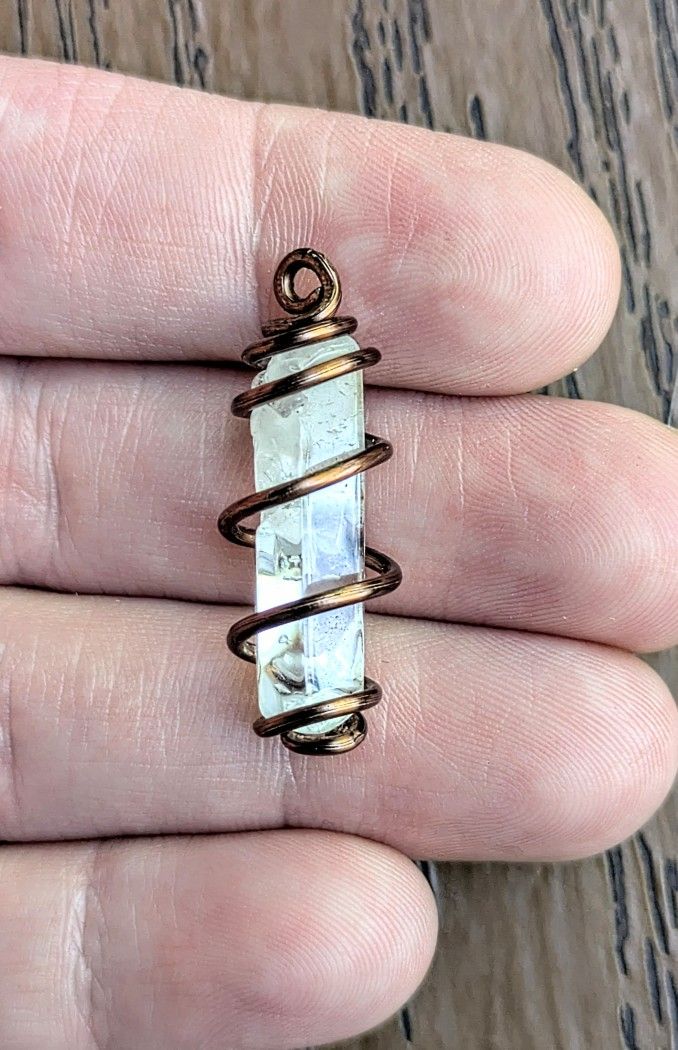 Clear Quartz Point Pendant - Handmade 