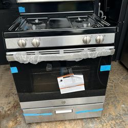 GE Gas Stove Stainless Steel/Black – Brand New
