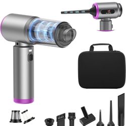 Mini Vacuum Cleaner, 2 in 1 25000PA Brushless Car Vacuum &250000RPM Air Duster 9000mAh Battery Air Blower Wireless Handheld Vacuum for Car,Office and 