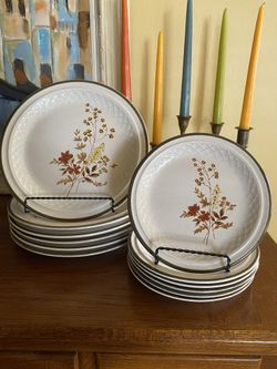 Set of Vintage Color Stone by Nikko Salad and Dinner Plates